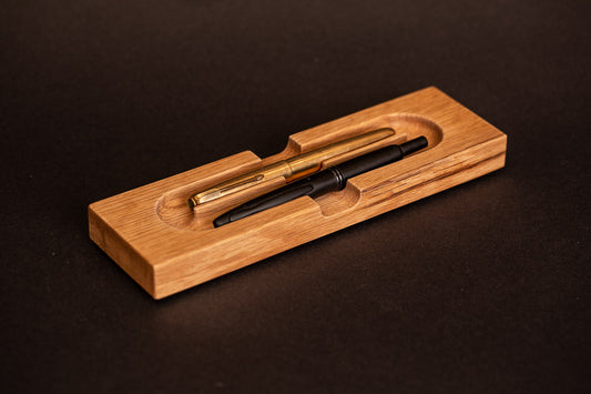 Pen Rack Two Loop - Rustic Oak