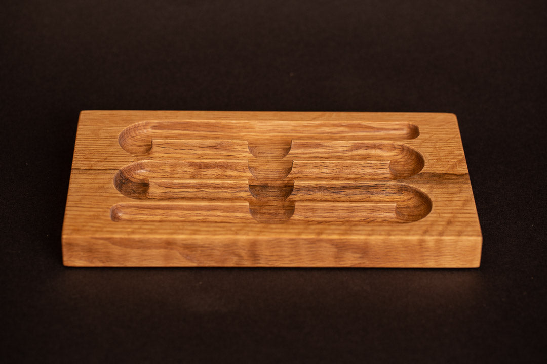 Pen Rack Five Serpentine - Rustic Oak