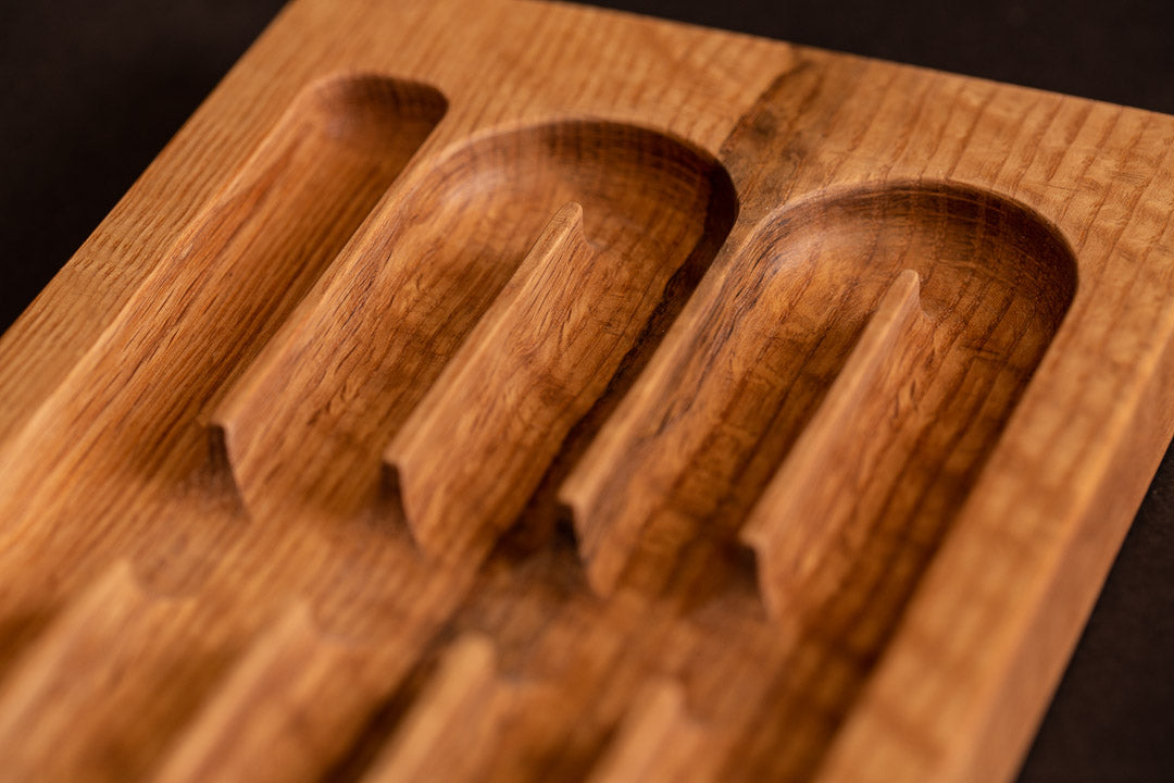 Pen Rack Five Serpentine - Rustic Oak