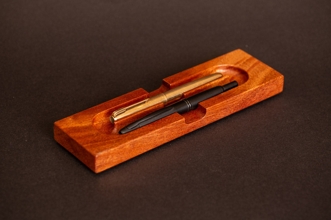 Pen Rack Two Loop - Mahogany