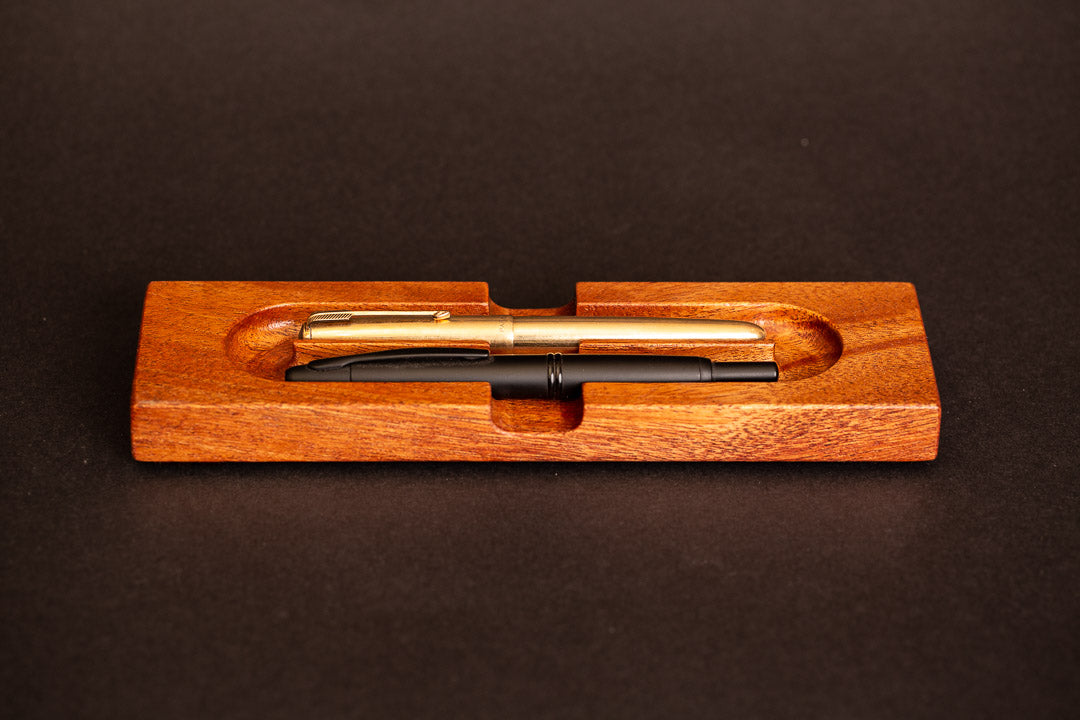 Pen Rack Two Loop - Mahogany