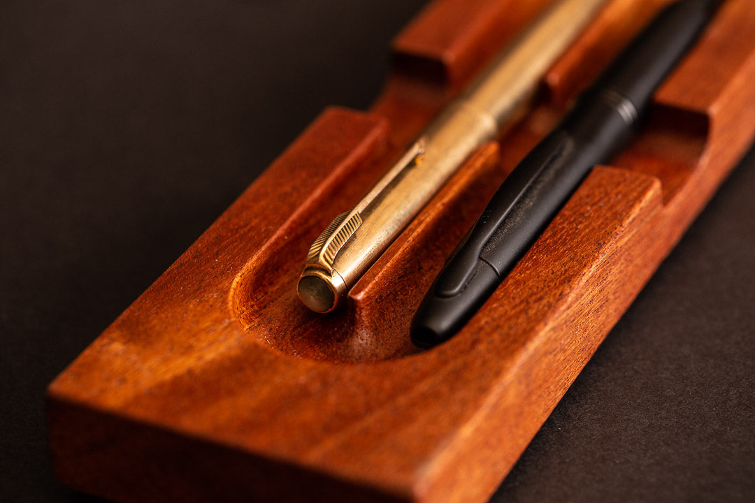 Pen Rack Two Loop - Mahogany